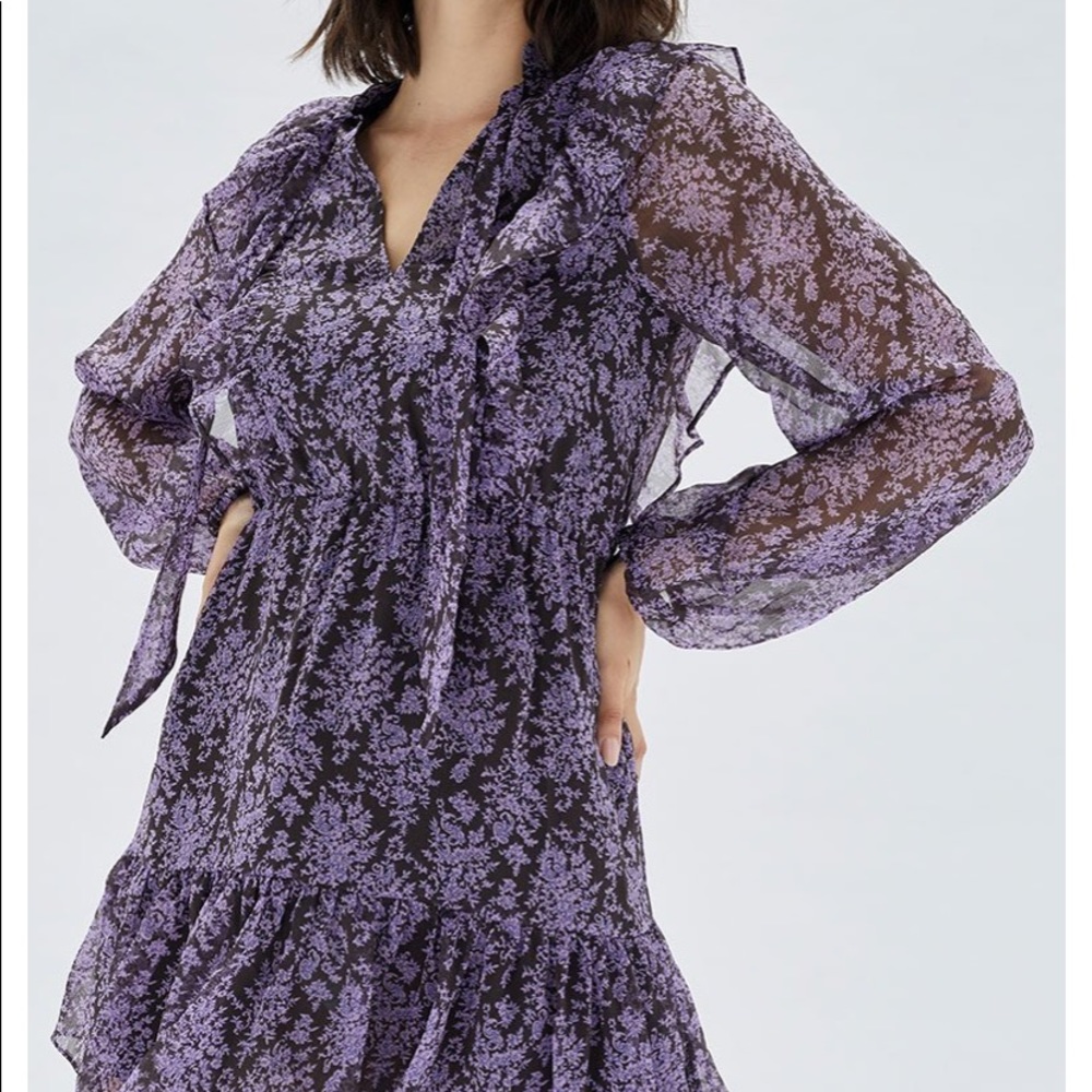 MINKPINK ADALANE TIE FRILL MINI DRESS - Picture 2 of 9